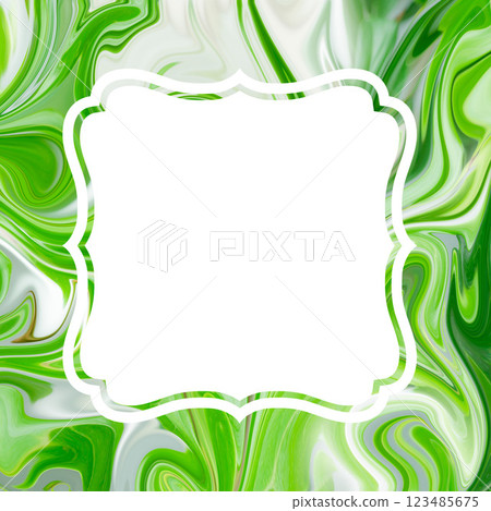 大理石漸層邊框背景插圖，植物綠色圖像，方形壁紙 123485675