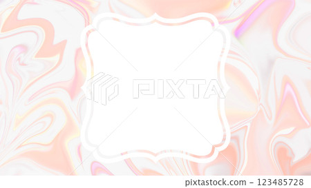 Marble pattern gradient frame background illustration, colorful and beautiful, pale pink and orange 123485728