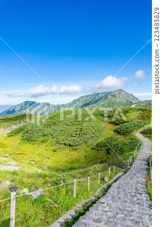 View of Mt. Okudainichi and Mt. Dainichi from Murododaira Climbing Mount Tsurugi in the Northern Alps 123485829