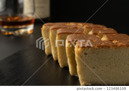 Brandy cake and brandy 123486109