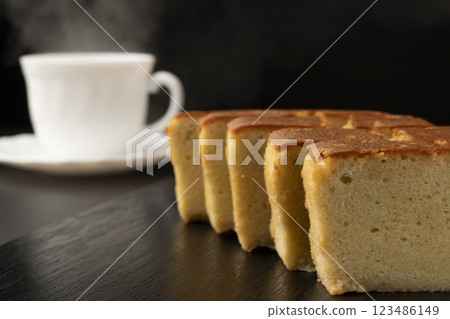 Brandy cake and hot drink Brandy cake and hot drink 123486149