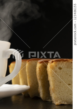 Brandy cake and hot drink Brandy cake and hot drink 123486155