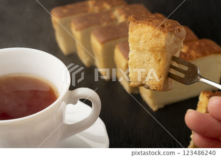 Brandy cake and tea Brandy cake and tea 123486240