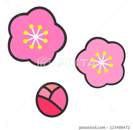 春天盛開的美麗櫻花的插圖 123486472