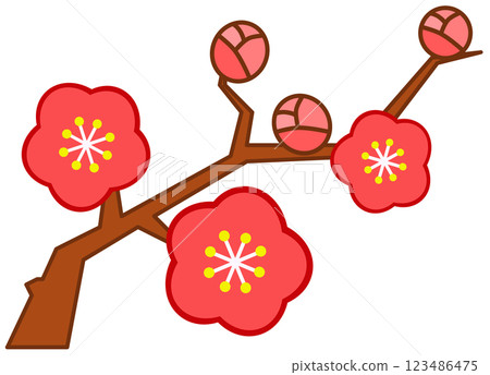 春天盛開的美麗櫻花的插圖 123486475