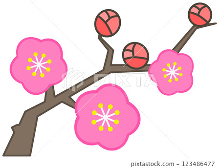 An illustration of beautiful cherry blossoms in full bloom in spring 123486477
