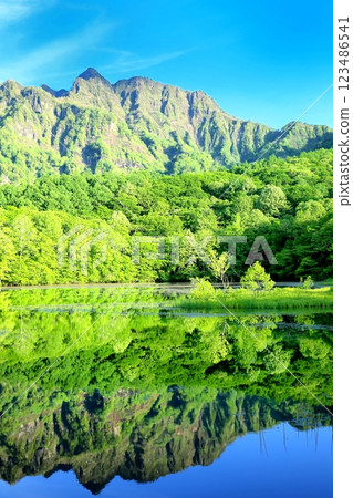 Mirror pond in summer Mirror pond in summer 123486541