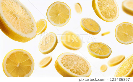 白色背景,周圍散落著許多檸檬 白色背景,周圍散落著許多檸檬 123486897