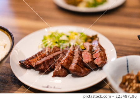 Beef tongue from the beef tongue set meal 123487196