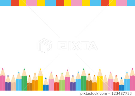 Colorful pencil frame illustration 123487733
