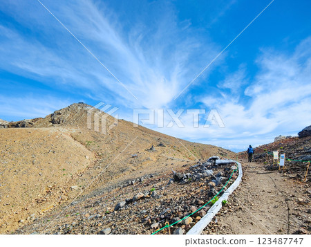 Climbing Mt. Ontake in summer: Otaki summit to Kengamine (Hachō-dārumi) Climbing Mt. Ontake in summer: Otaki summit to Kengamine (Hachō-dārumi) 123487747
