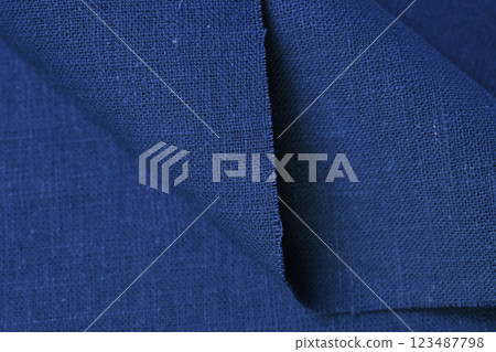 blue hemp viscose natural fabric cloth color, sackcloth rough texture of textile fashion blue hemp viscose natural fabric cloth color, sackcloth rough texture of textile fashion 123487798