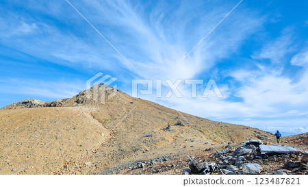 Climbing Mt. Ontake in summer: Otaki summit to Kengamine (Hachō-dārumi) Climbing Mt. Ontake in summer: Otaki summit to Kengamine (Hachō-dārumi) 123487821