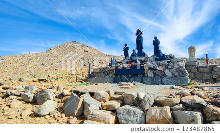 Climbing Mt. Ontake in summer: Otaki summit to Kengamine (Hachō-dārumi) 123487865