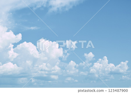 clear blue sky with white cloud, good weather in the morning have a nice day 123487900