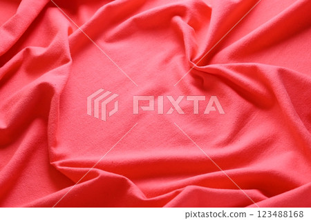 red heart shap of texture fabric textile, abstract image for fashion cloth design of love 123488168