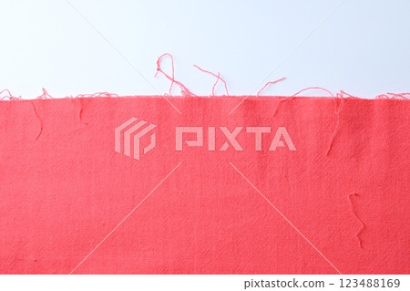 red fabric textile on white background, object for fashion cloth design 123488169