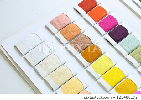 sample color shade of colorful fabric textile of clothes industry 123488172