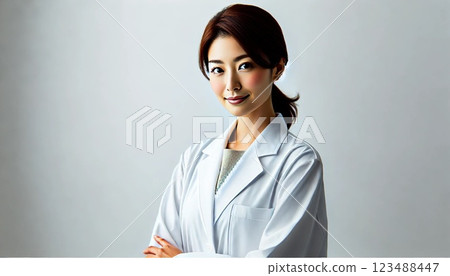 穿白大褂的值得信賴的女人 123488447