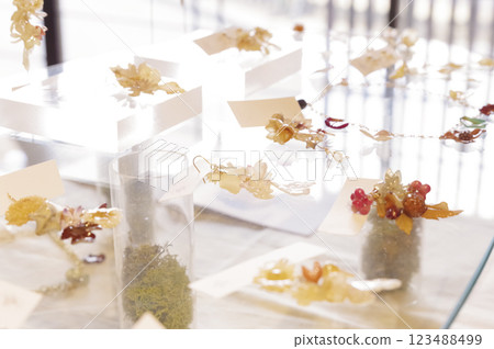 Stylish earrings on display in the store 123488499