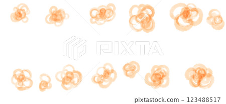 彩色花朵狀甜甜圈線條插畫 123488517