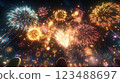 動漫風格煙火背景 123488697