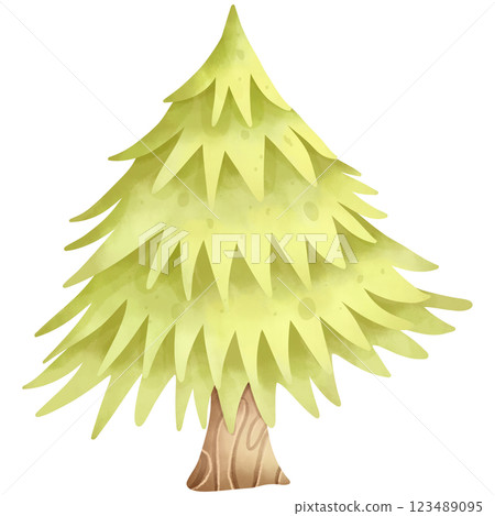 hand drawn watercolor christmas tree hand drawn watercolor christmas tree 123489095