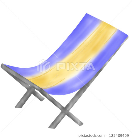 Colorful and Cute Beach Deck Chair 123489409
