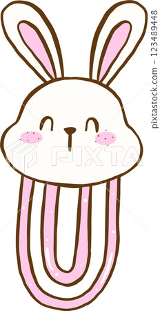 Easter School Bunny PaperClip Cartoon Hand Drawn Easter School Bunny PaperClip Cartoon Hand Drawn 123489448