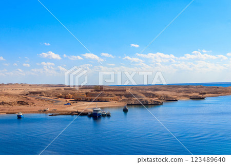 View of Barracuda bay in Ras Mohammed national park, Sinai peninsula in Egypt View of Barracuda bay in Ras Mohammed national park, Sinai peninsula in Egypt 123489640