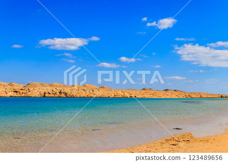 Beautiful lake in Ras Mohammed national park, Sinai peninsula in Egypt 123489656