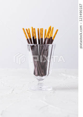 Chocolate sticky sweets 123490187