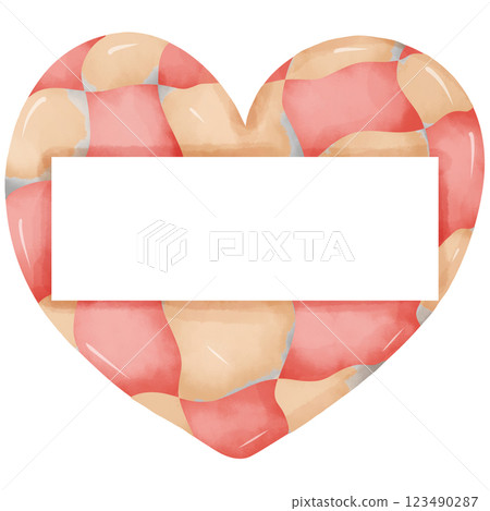 hand drawn watercolor text heart 123490287