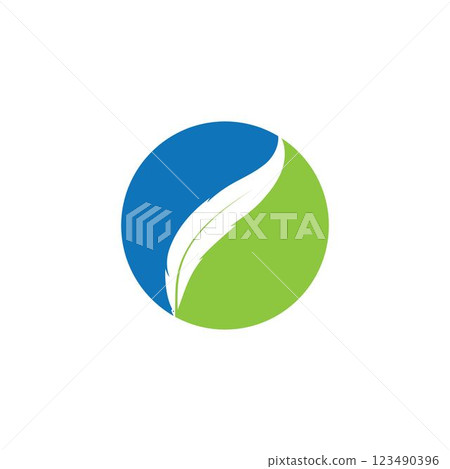 feather logo vector 123490396