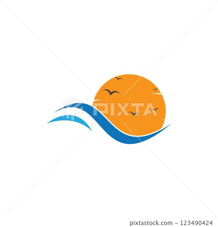 Water wave Logo Template Water wave Logo Template 123490424