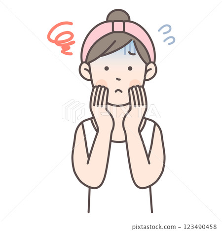 A woman who is concerned about rough skin A woman who is concerned about rough skin 123490458