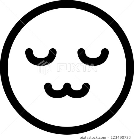 Emoji, emoticon, face, smile, smile, sleep, sleep, eyes closed, icon, decoration, illustration, design, material 123490723