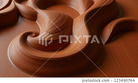 Warped wooden surface close up 123490764