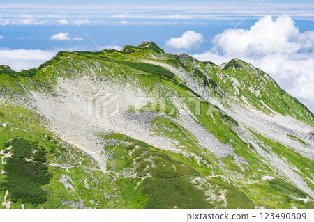 從前往別津山的登山道上看到的劍禦前和劍澤。 123490809