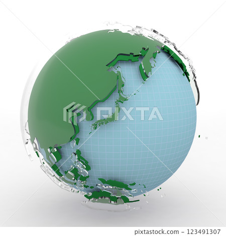 Globe (transparent glass type) on a white background 123491307