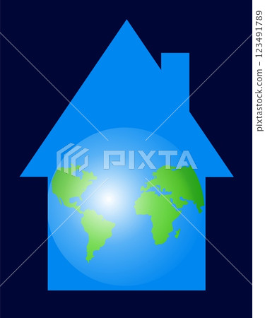Earth inside a house symbolizing environmental awareness and sustainability efforts for a brighter future Earth inside a house symbolizing environmental awareness and sustainability efforts for a brighter future 123491789