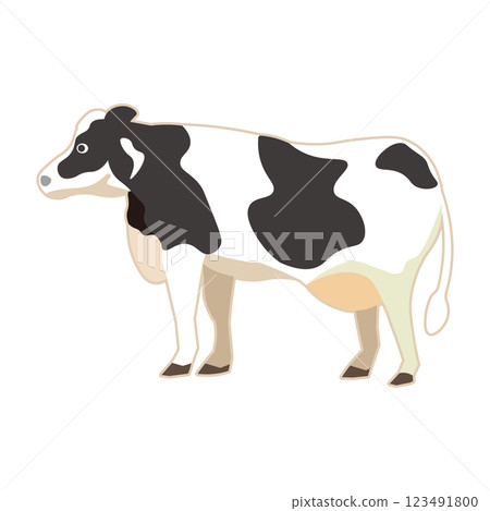 乳牛向側面看的插圖 1 剪切圖 乳牛向側面看的插圖 1 剪切圖 123491800
