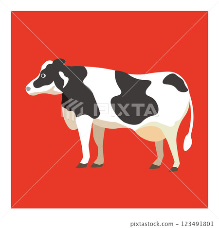 乳牛側視插圖 1 乳牛側視插圖 1 123491801