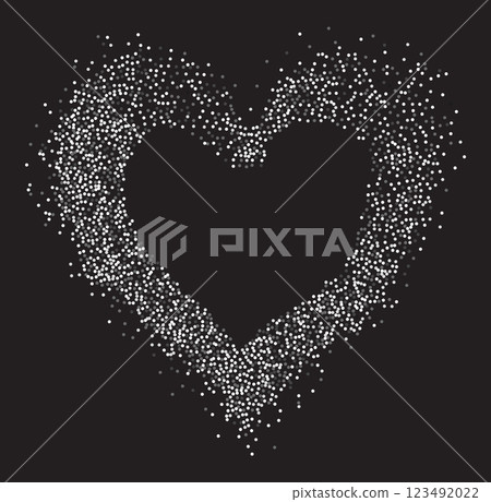 Heart shaped frame gray powder splash Heart shaped frame gray powder splash 123492022