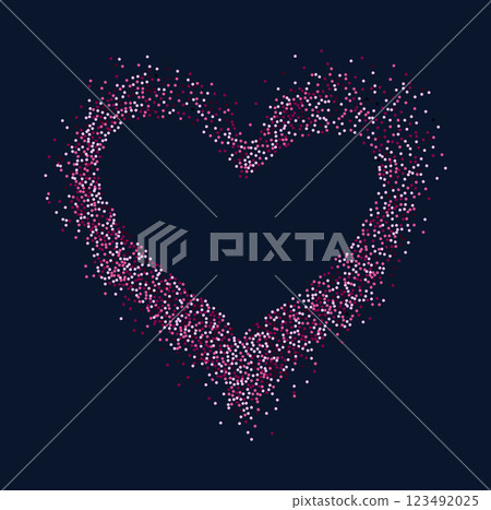 Heart shaped frame pink powder splash Heart shaped frame pink powder splash 123492025