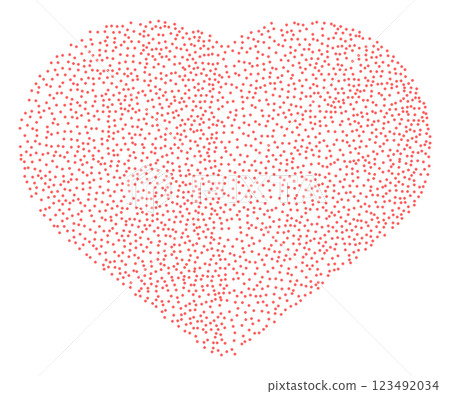Red stipple dotted heart Red stipple dotted heart 123492034