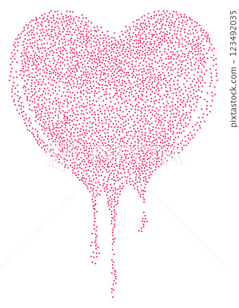 Red stipple dotted heart 123492035