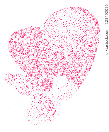 Red stipple dotted heart 123492036