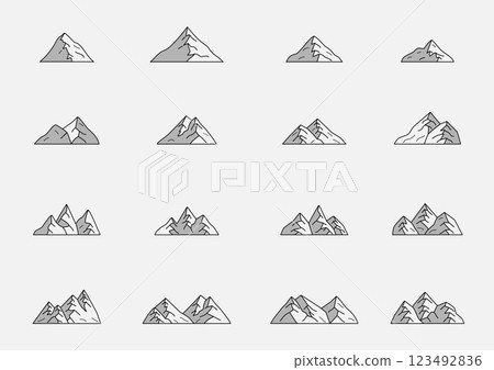 mountain simple icon vector illustration for outdoor travel and hiking graphic design concept. mountain simple icon vector illustration for outdoor travel and hiking graphic design concept. 123492836