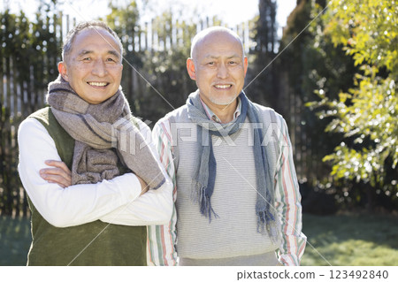An active male senior dressed up and going out An active male senior dressed up and going out 123492840